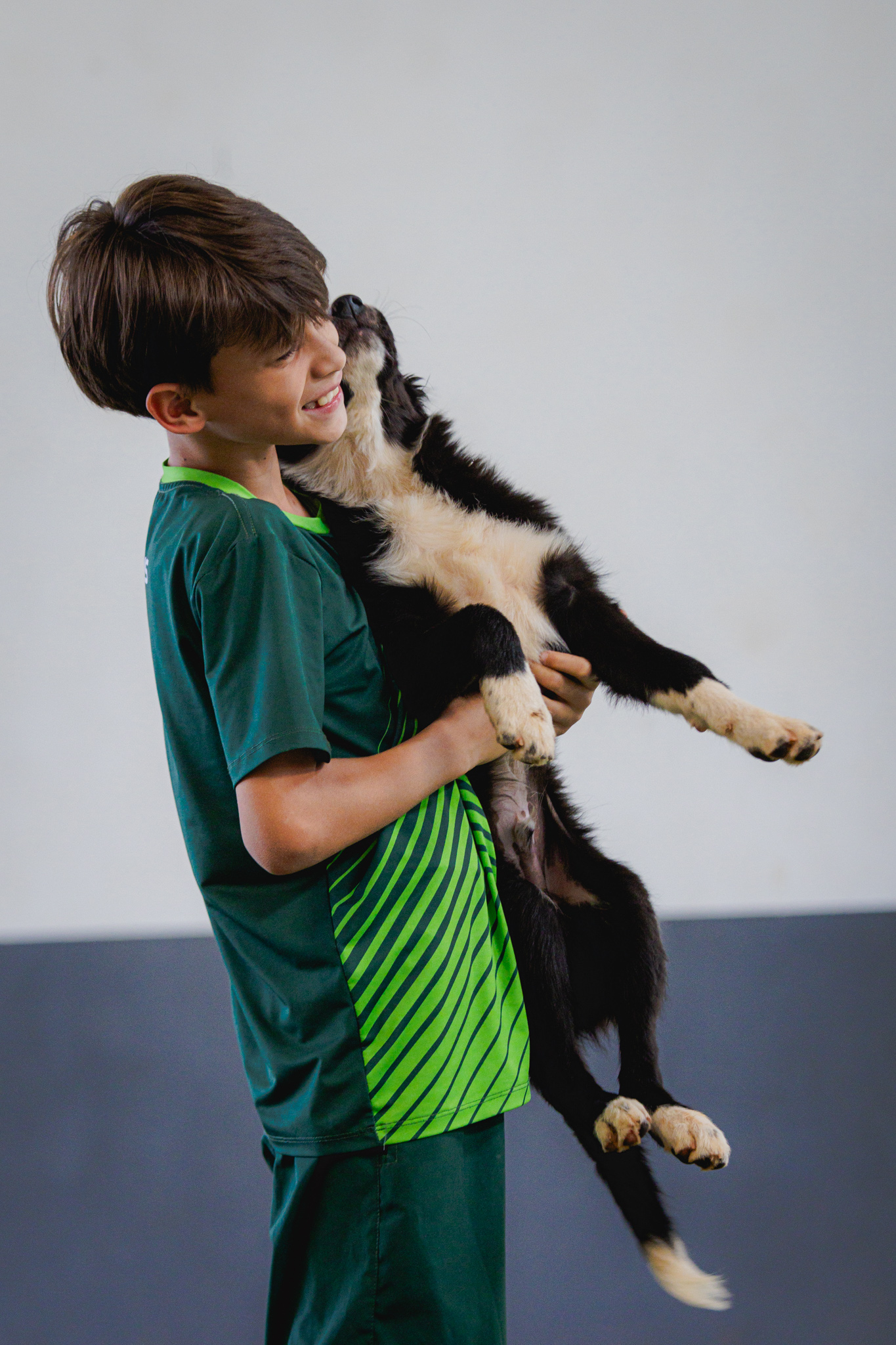 Uma aluno e um cachorro